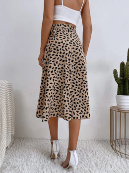 Tied Slit Printed Skirt | Forever 40