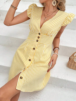 Striped Cap Sleeve Dress | Forever 40
