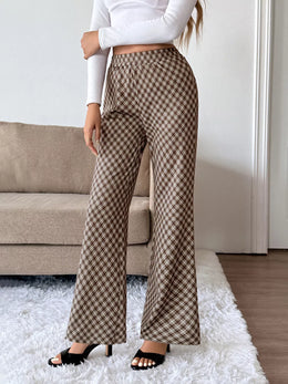 Plaid High-Waisted Pants | Forever 40