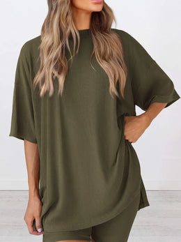 Oversized Slit Shorts Set Plus | Forever 40