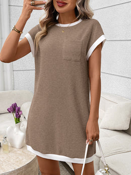 Contrast Ribbed Knit Mini Dress | Forever 40