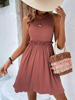 Frill Ribbed Mini Dress | Forever 40