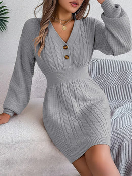Buttoned Cable-Knit Dress | Forever 40