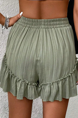 Textured Tie Waist Ruffle Shorts | Forever 40
