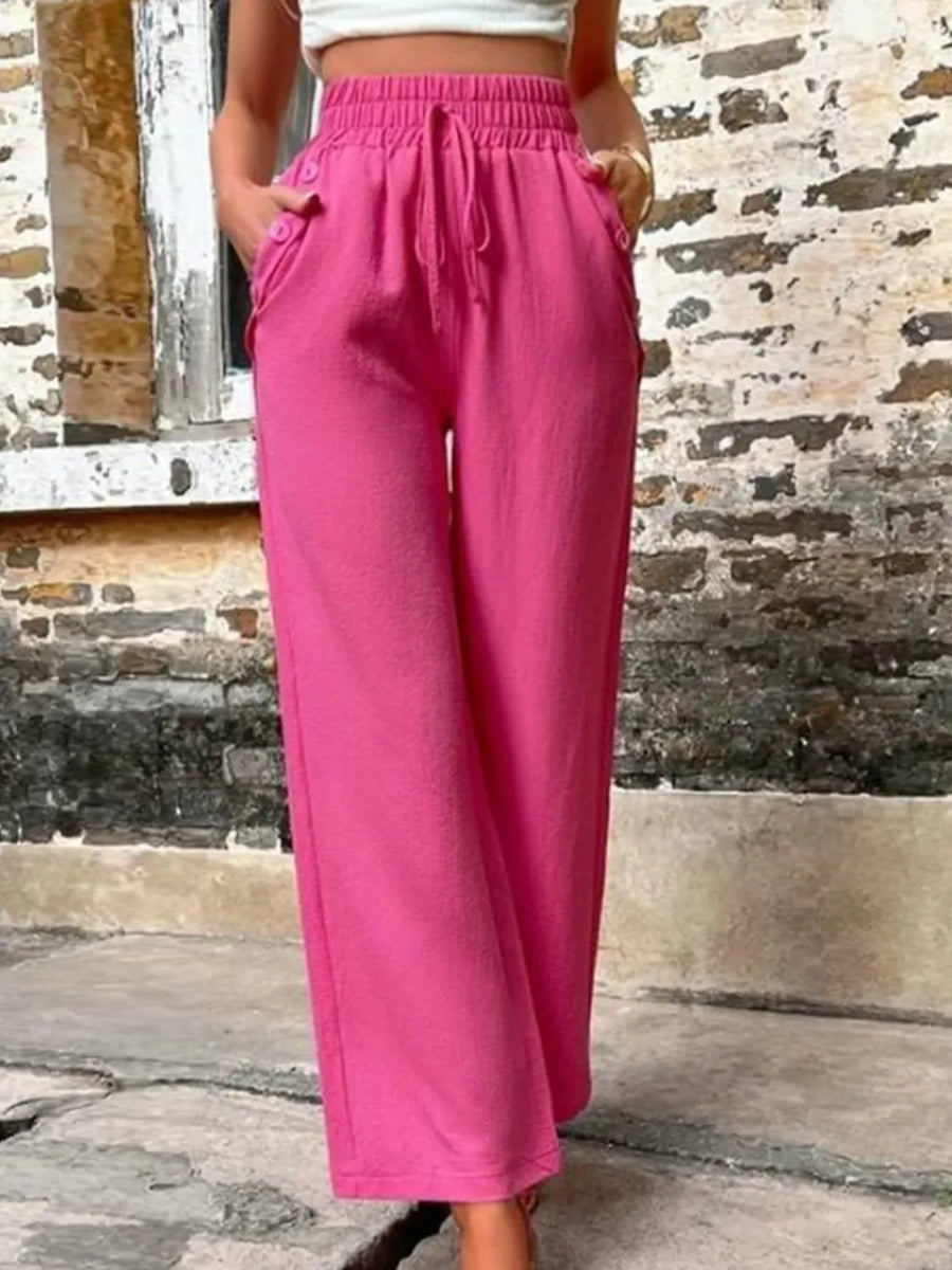 Tied High-Waist Wide-Leg Pants | Forever 40