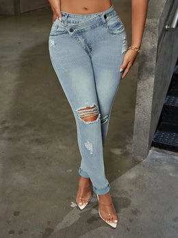 Distressed Skinny Jeans | Forever 40