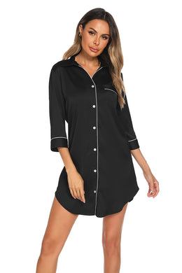 Collared Neck Night Dress | Forever 40