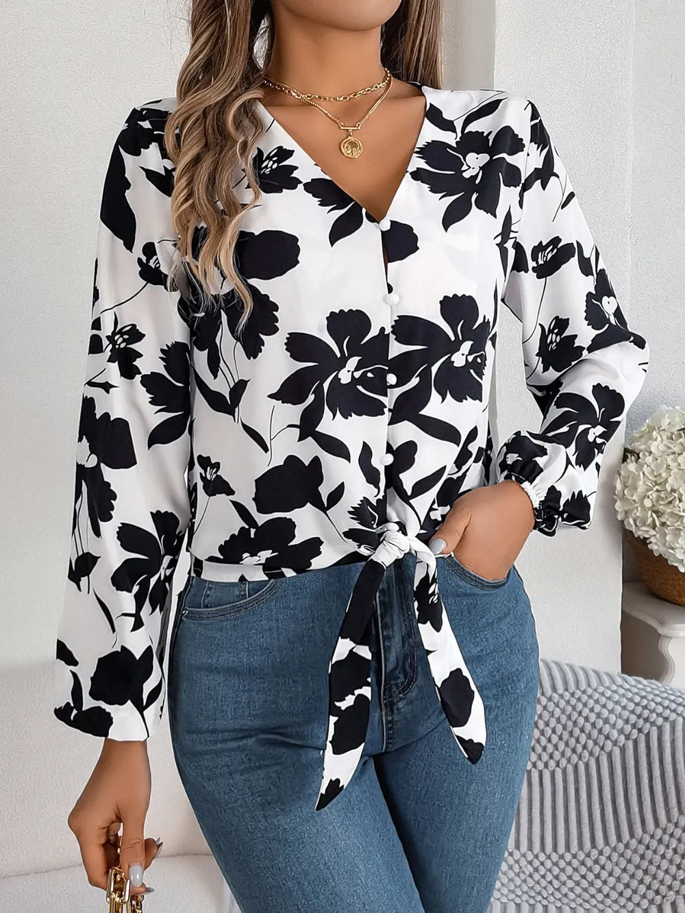 The Claire Luxe Printed Blouse | Forever 40