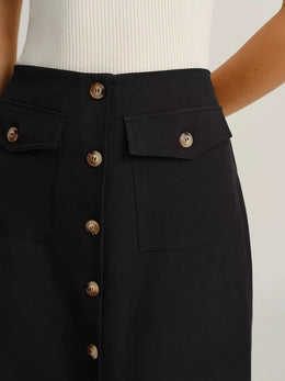 Button-Front Midi Skirt | Forever 40