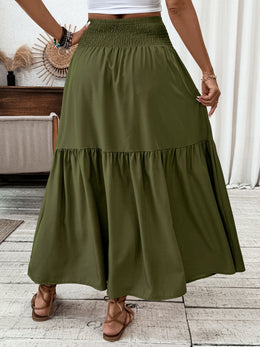 Smocked Waist Tiered Skirt | Forever 40