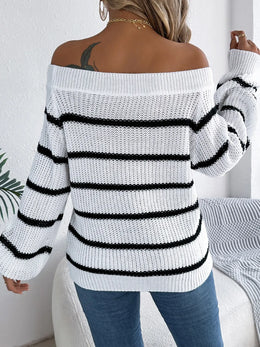 The Camille Luxe Striped Sweater | Forever 40