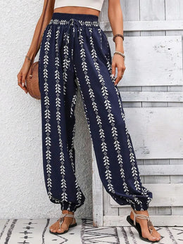 Tied Printed High-Waist Pants | Forever 40