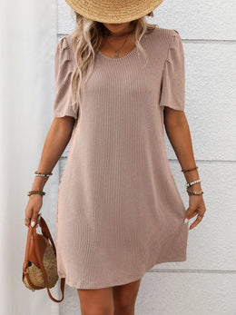 Textured Short-Sleeve Mini Dress | Forever 40