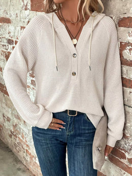 Maeve Luxe Button-Front Hoodie | Forever 40