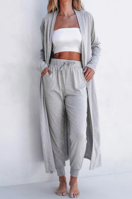 Open Front Cardigan Pants Set | Forever 40