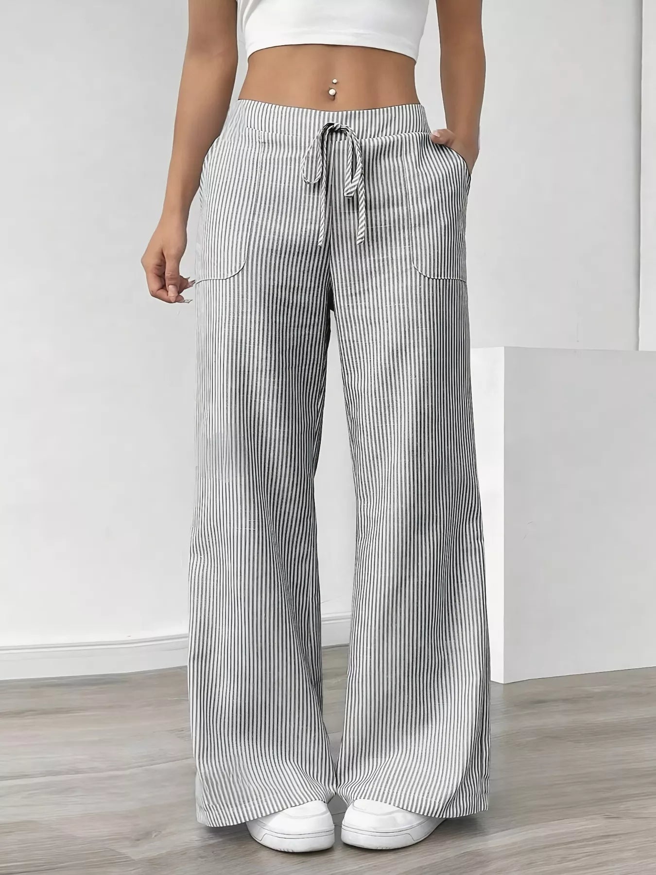 Striped Wide Leg Pants | Forever 40
