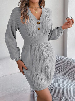 Buttoned Cable-Knit Dress | Forever 40