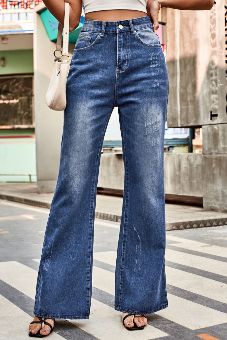 Buttoned Loose Fit Jeans | Forever 40