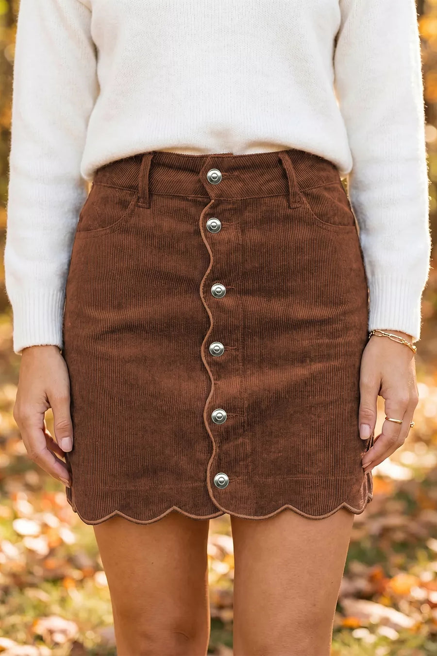 Corduroy Mini Sheath Skirt | Forever 40