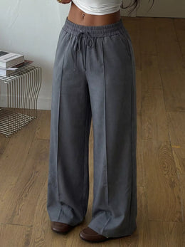 High-Waisted Wide-Leg Drawstring Pants | Forever 40