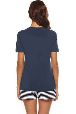 Striped Short-Sleeve Shorts Set | Forever 40