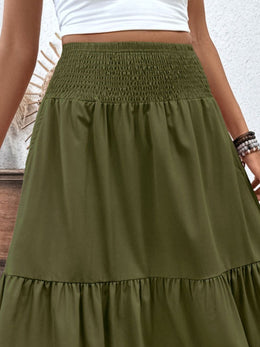 Smocked Waist Tiered Skirt | Forever 40