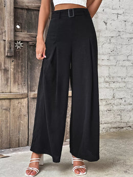 Ruched High-Waist Wide-Leg Pants | Forever 40