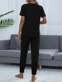 Shiny Short-Sleeve Pants Set | Forever 40