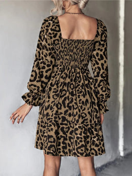 Leopard Smocked Flounce Dress | Forever 40