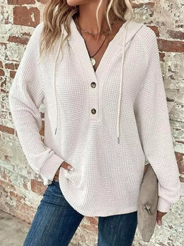 Maeve Luxe Button-Front Hoodie | Forever 40