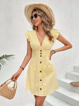 Striped Cap Sleeve Dress | Forever 40