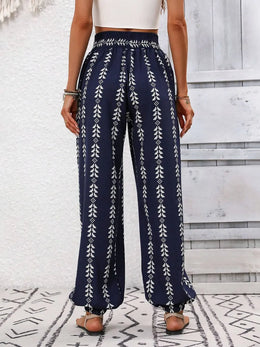 Tied Printed High-Waist Pants | Forever 40