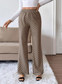 Plaid High-Waisted Pants | Forever 40