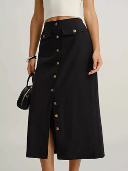 Button-Front Midi Skirt | Forever 40