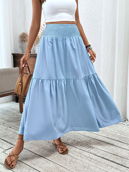 Smocked Waist Tiered Skirt | Forever 40
