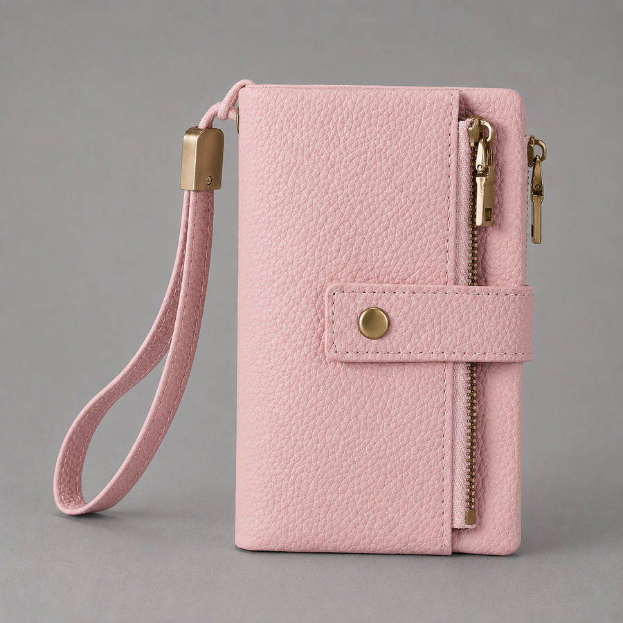 Solid Color Leather Wallet