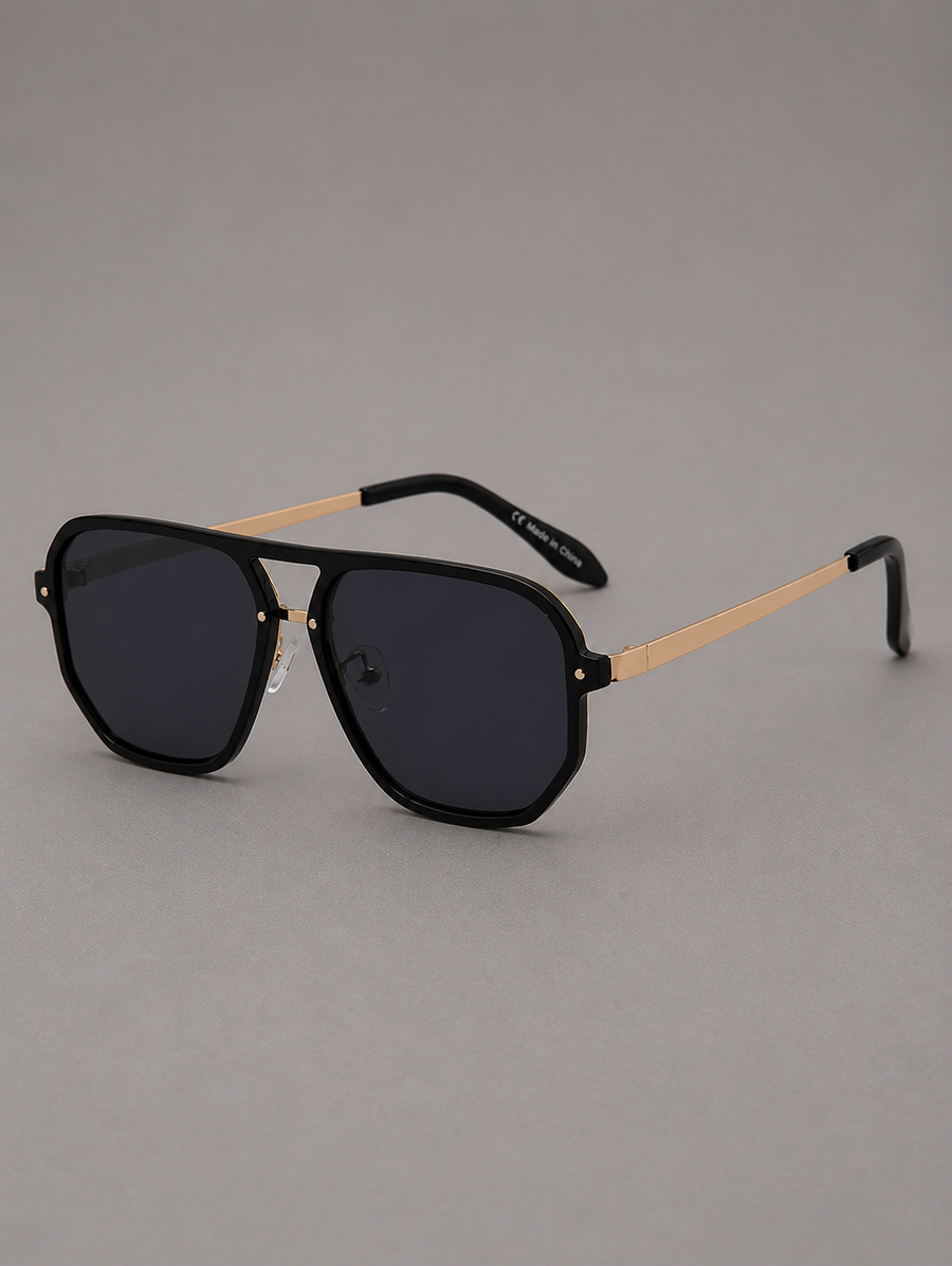 Aviator Sunglasses Black Accents