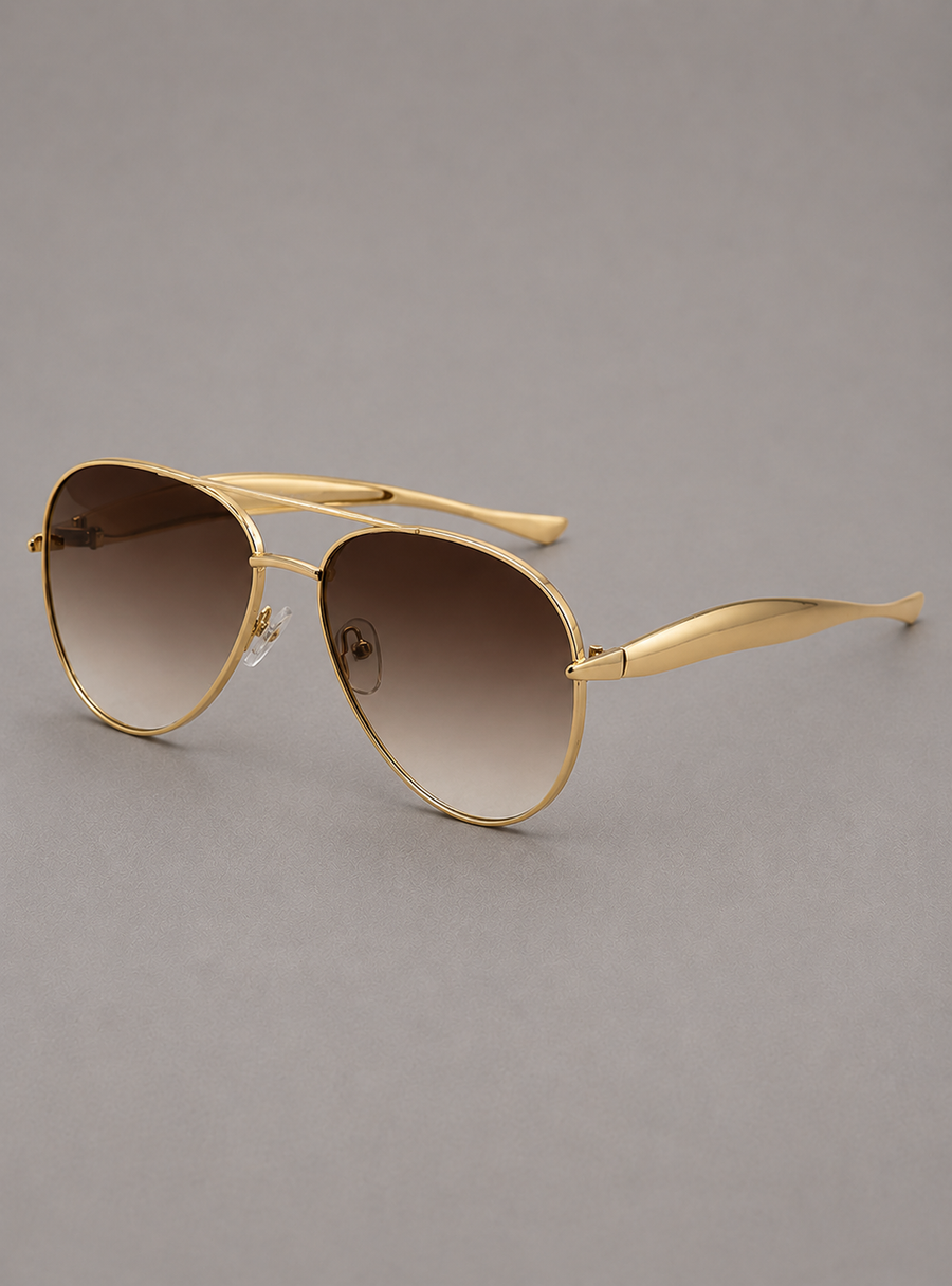 Aviator Sunglasses Metal Lenses
