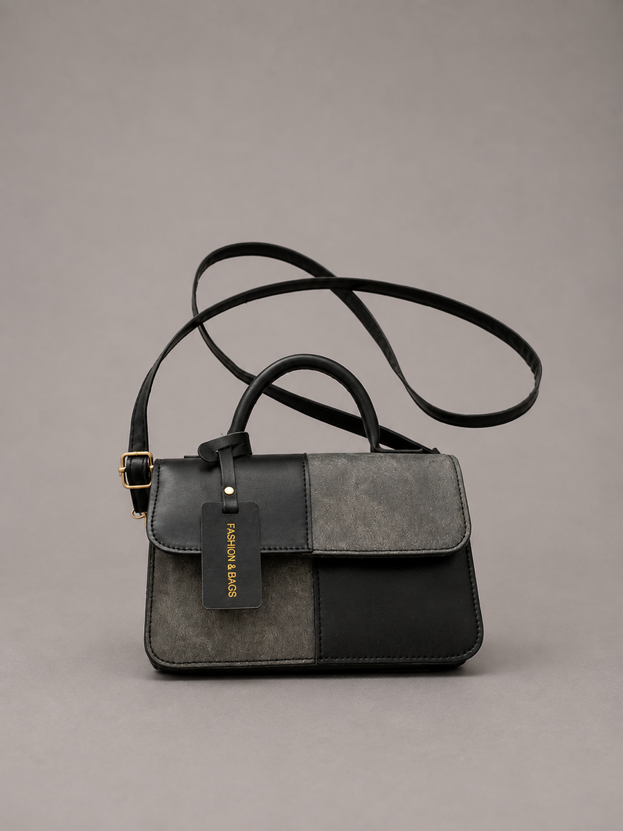 Color Block Flap Top Handle