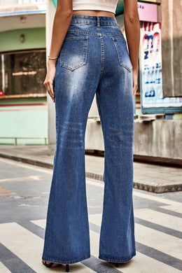 Buttoned Loose Fit Jeans | Forever 40