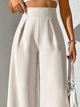 Wide-Leg High-Waist Pants | Forever 40