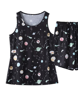 Printed Round-Neck Shorts Set | Forever 40