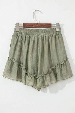 Textured Tie Waist Ruffle Shorts | Forever 40