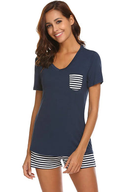 Striped Short-Sleeve Shorts Set | Forever 40