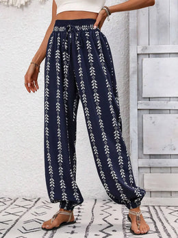 Tied Printed High-Waist Pants | Forever 40