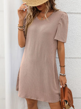 Textured Short-Sleeve Mini Dress | Forever 40