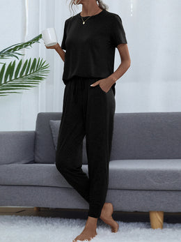 Shiny Short-Sleeve Pants Set | Forever 40