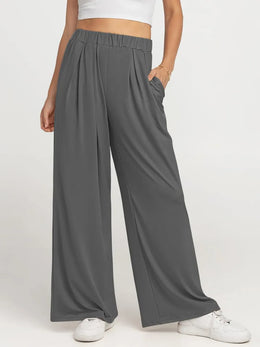 Elastic Waist Wide-Leg Pants | Forever 40