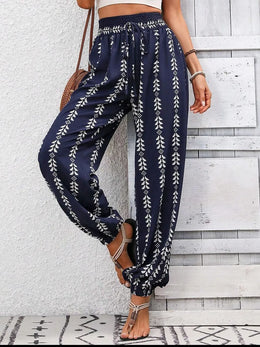 Tied Printed High-Waist Pants | Forever 40