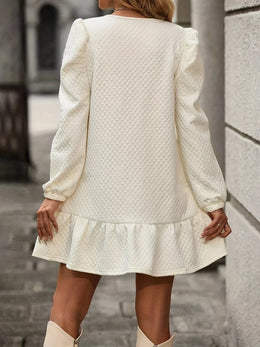 Puff Sleeve Ruffle Mini Dress | Forever 40